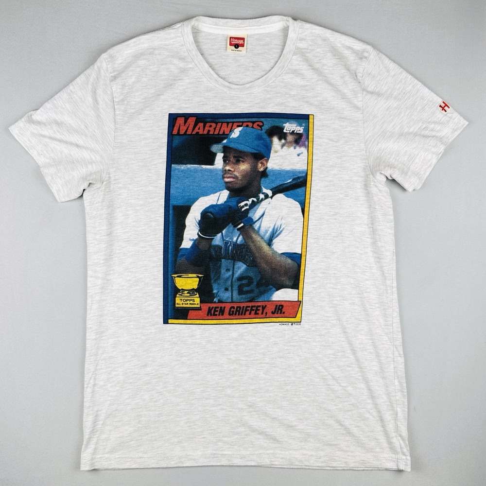 Ken Griffey Jr Mariners Topps Card Tee MLB Baseball Shirt Homage L